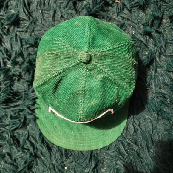 Vintage Seedex 391 Soybeans Green Corduroy Snapback Hat USA Made Farm Cap - Picture 3 of 8